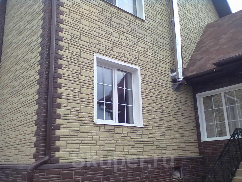 Отделка домов сайдингом под камень