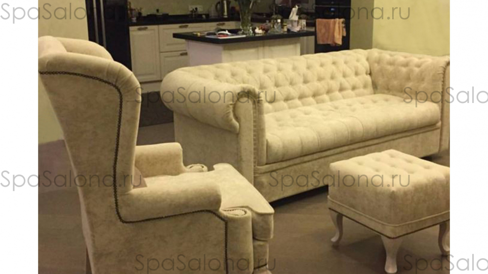 Диван и кресло Честерфилд