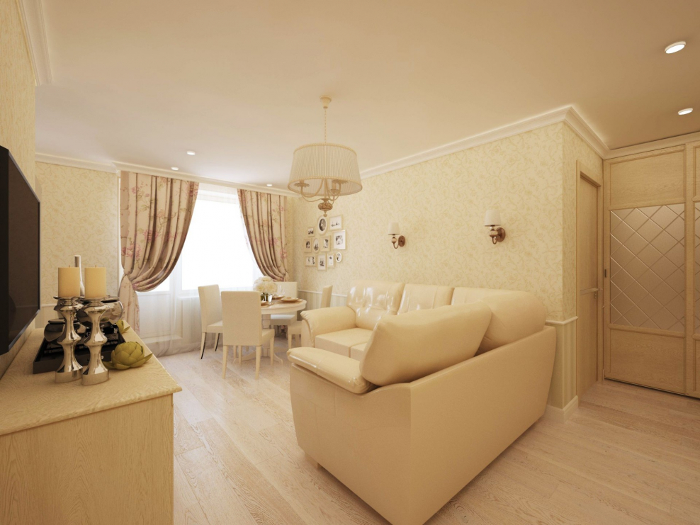 Интерьер двухкомнатной квартиры 54 кв.м в классическом стиле