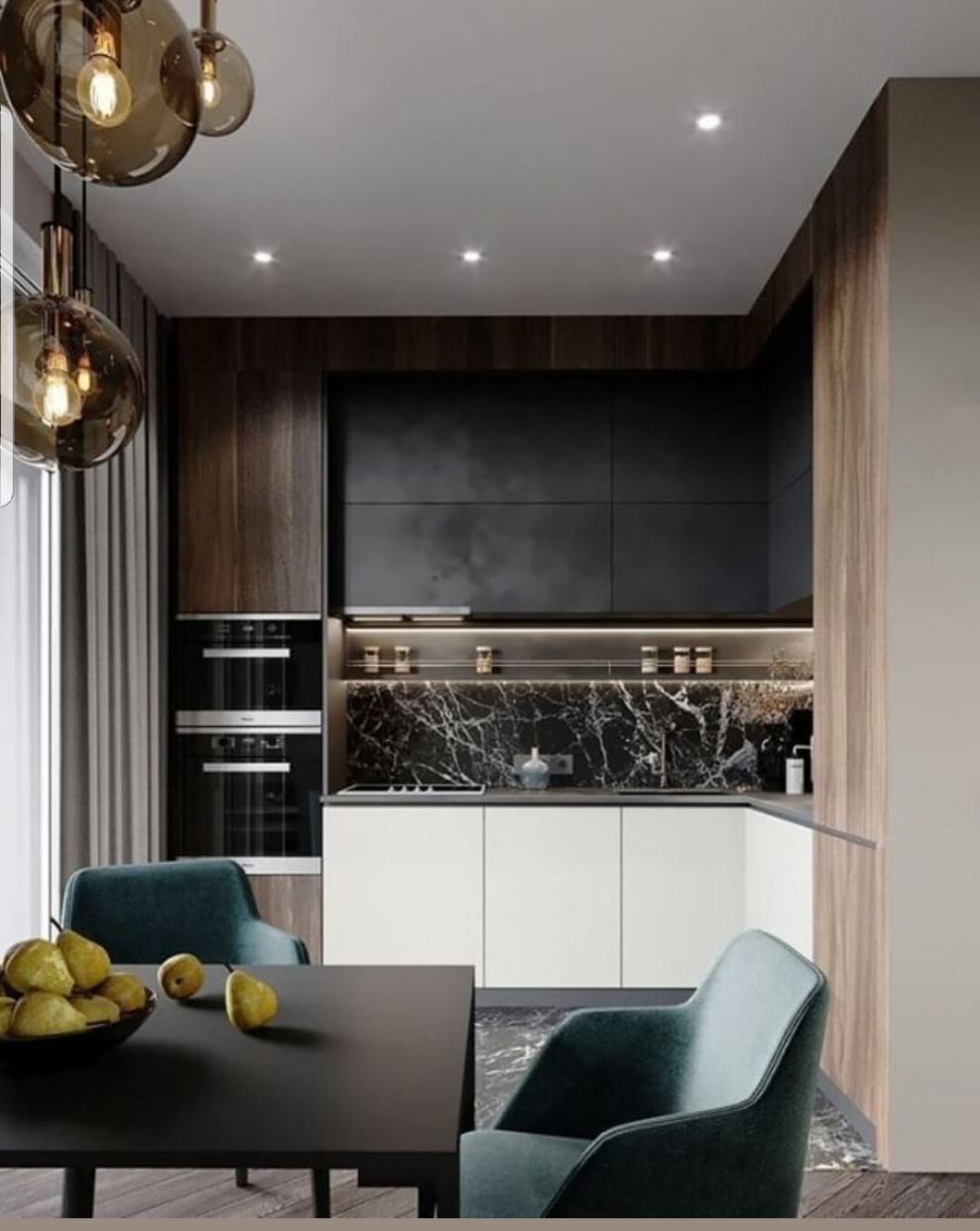 Стильная кухня гостиная
