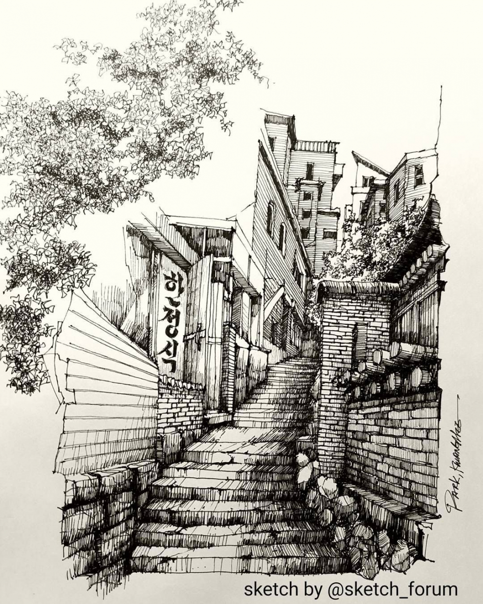 Архитектурный пейзаж в графике