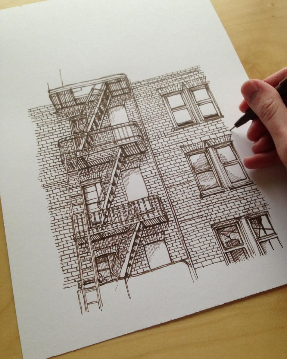 Архитектурный скетч ручкой