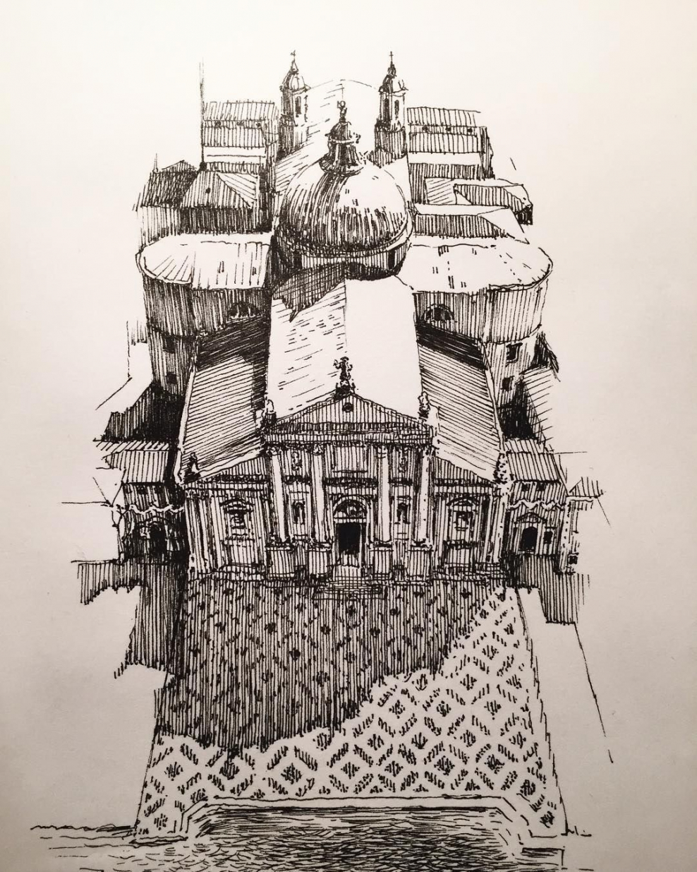 Архитектурные скетчи линерами