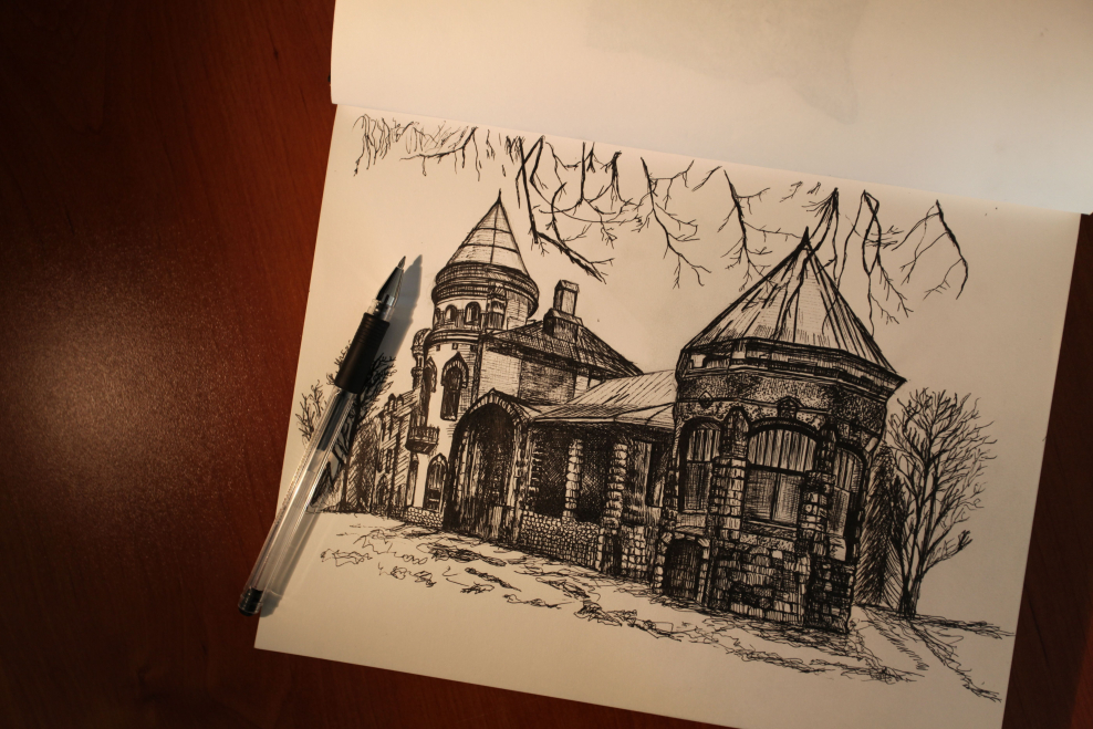 Архитектура гелевой ручкой