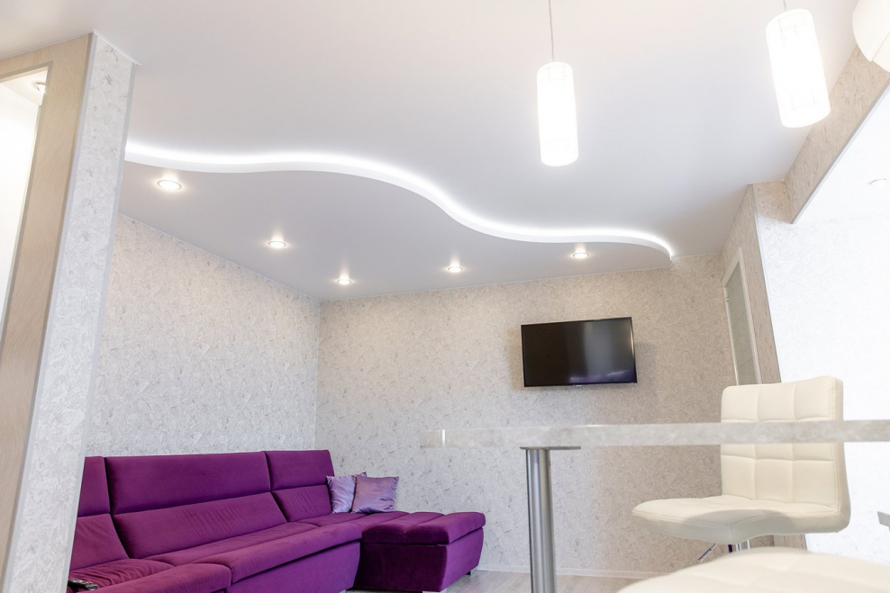 Потолок небо на кухне