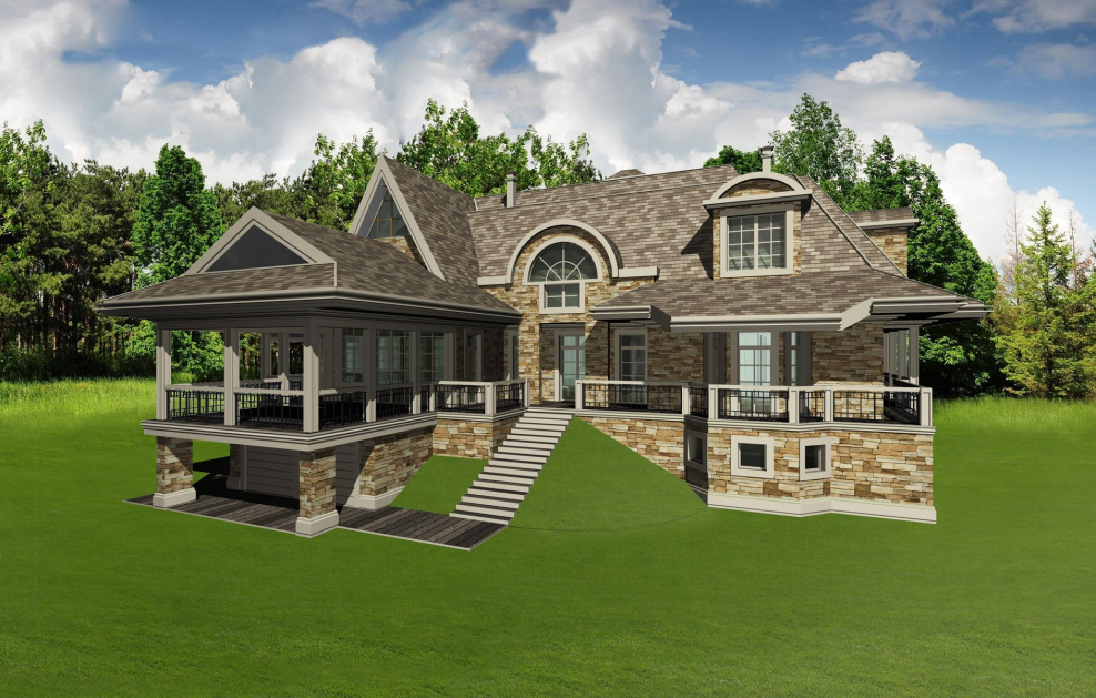 Дом в английском стиле с верандой