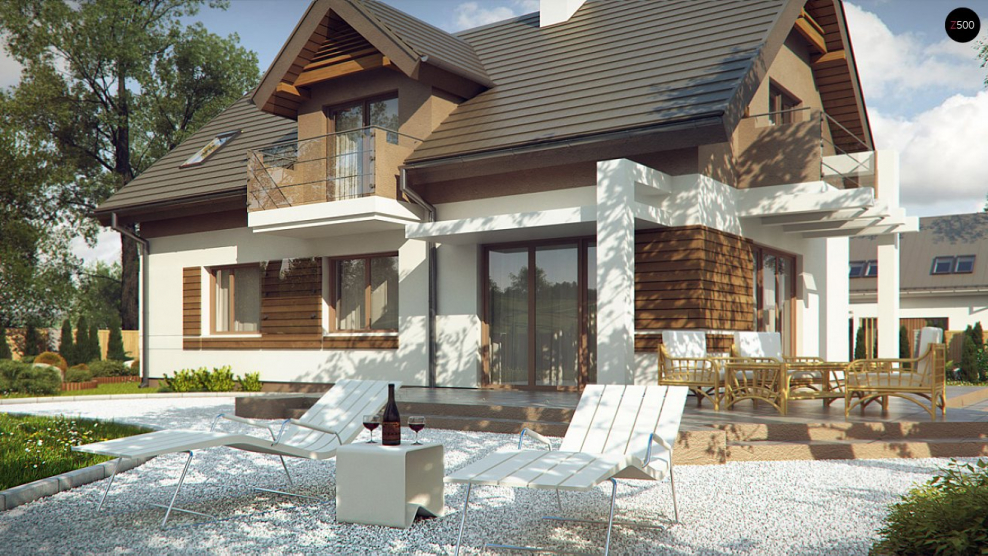 Проекты коттеджей с террасой