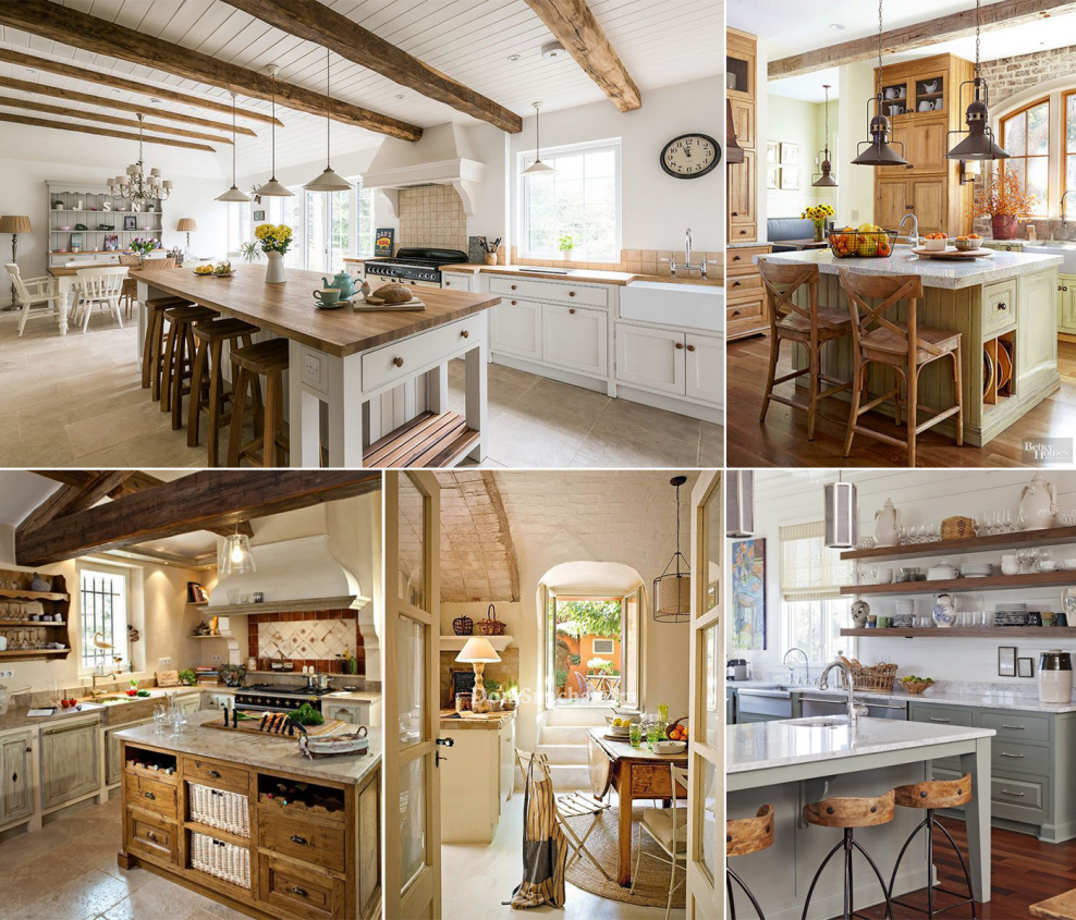 Остров кухни французский Прованс деревенский стиль