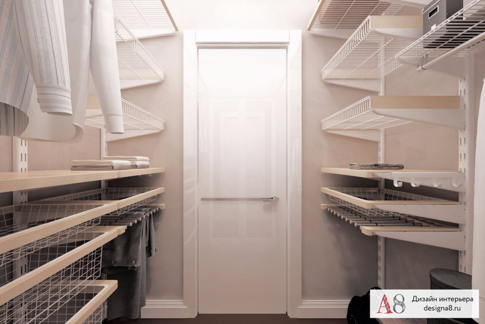Интерьер гардеробной комнаты 3 кв.м