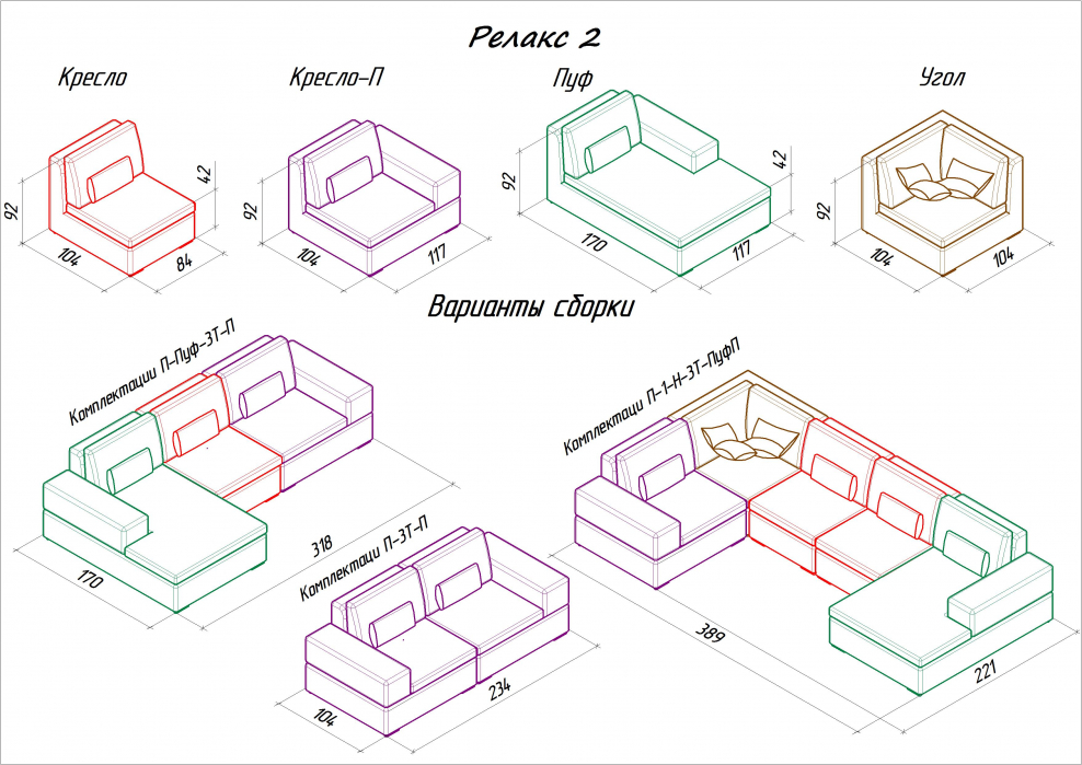 Чертеж скандинавских диванов угловых