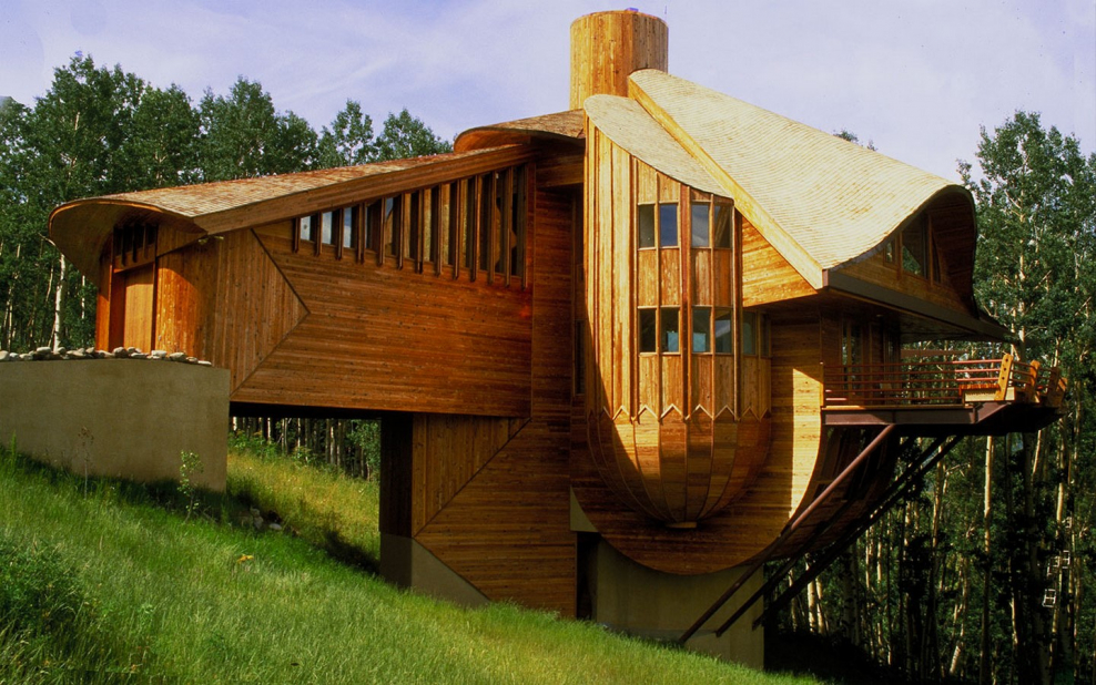 Необычный дом из дерева