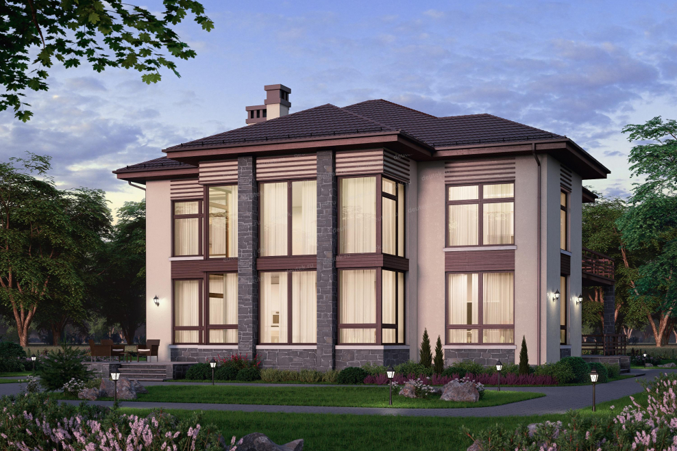 Дом с эркером двухэтажный