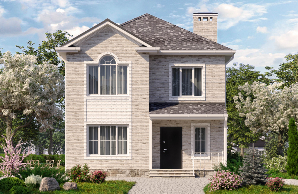 Красивый дом с эркером