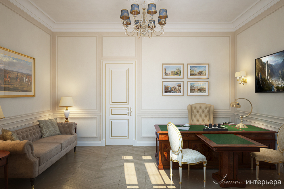 Интерьер кабинета в английском стиле