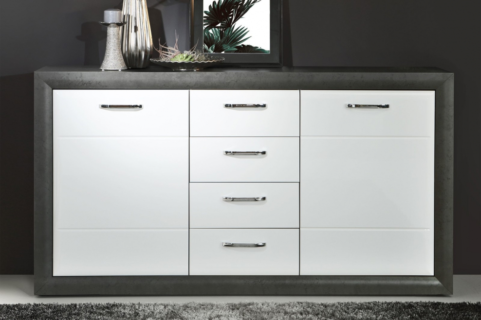 Комод серо белый