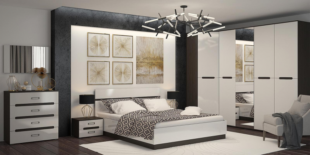Спальня Вегас белый глянец Горизонт