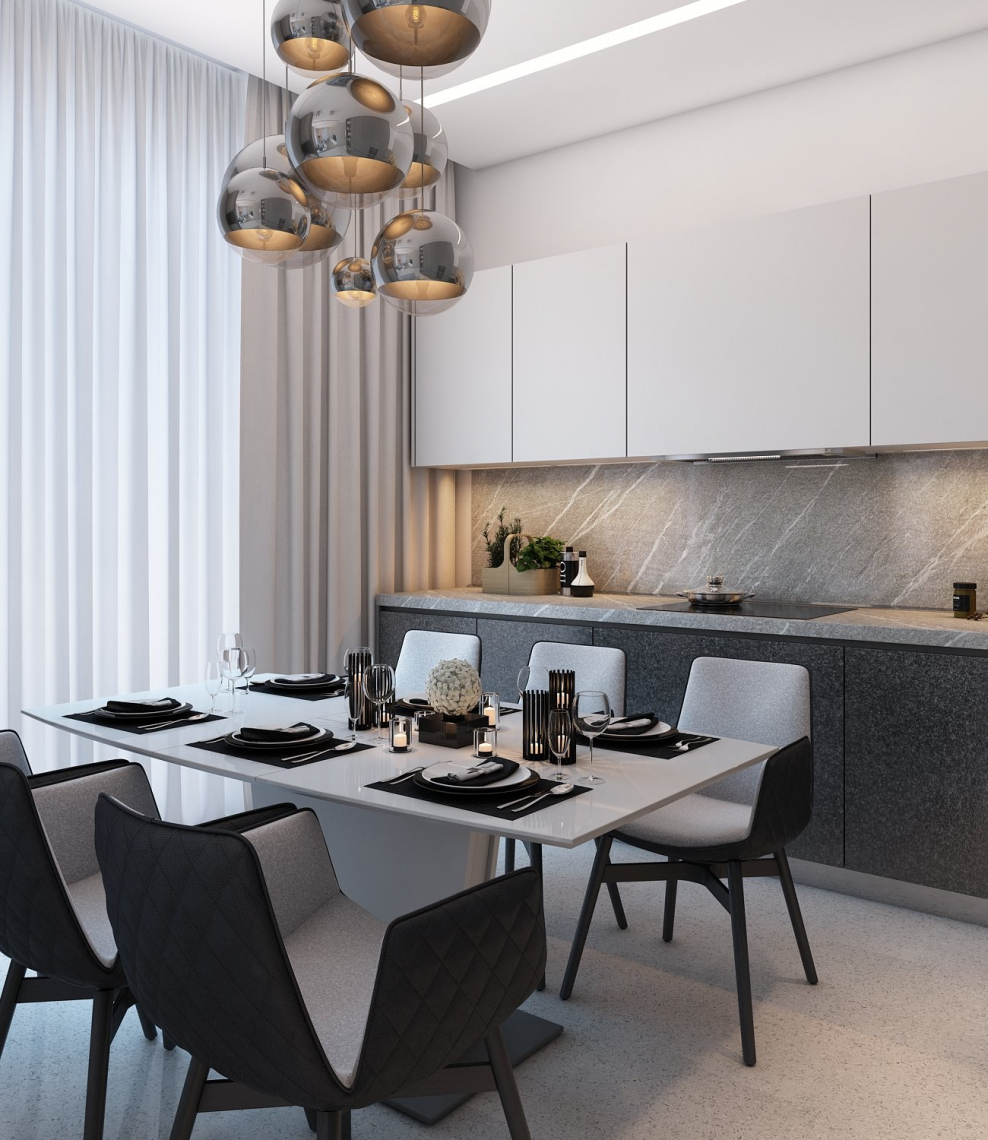 Серая кухня Модерн