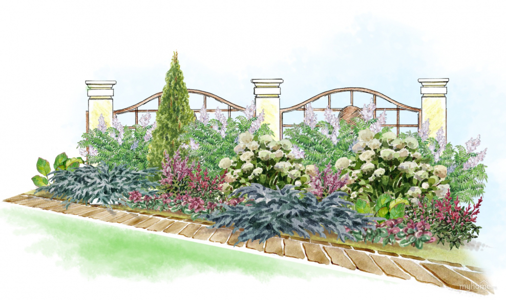 Клумба лепестками