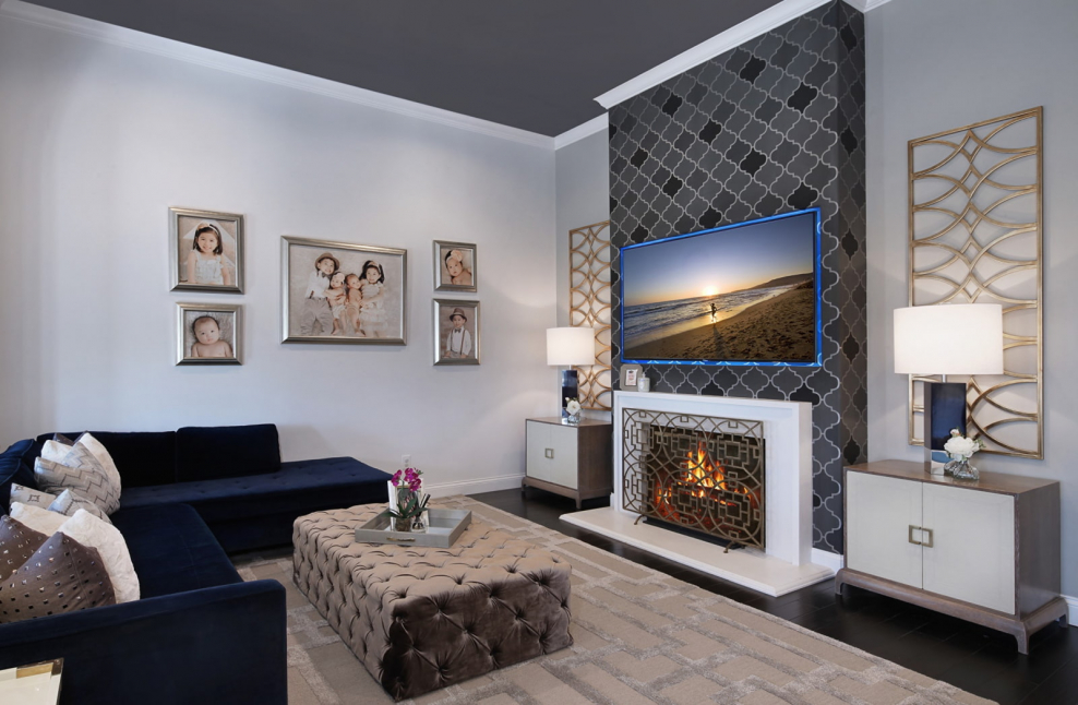 Биокамин в гостиной