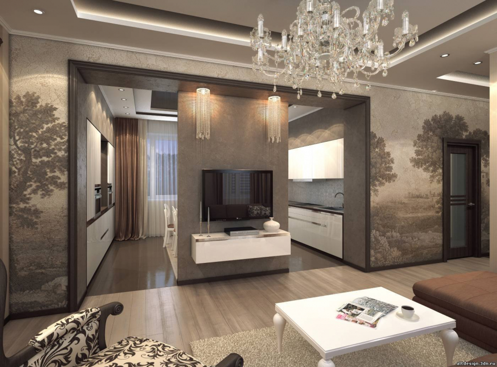 Гостиная с двумя дверями