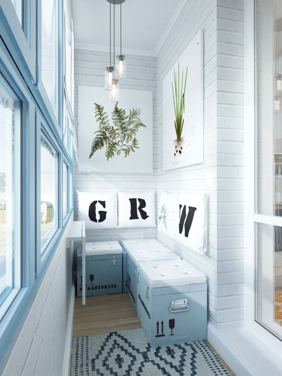 Стильный маленький балкон