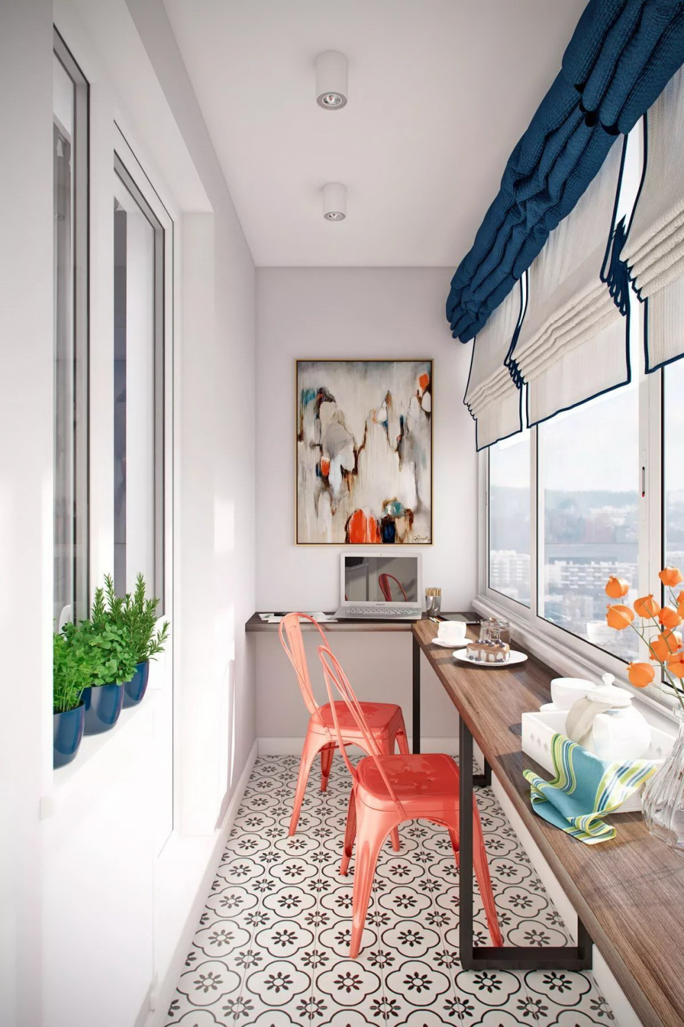 Длинный балкон