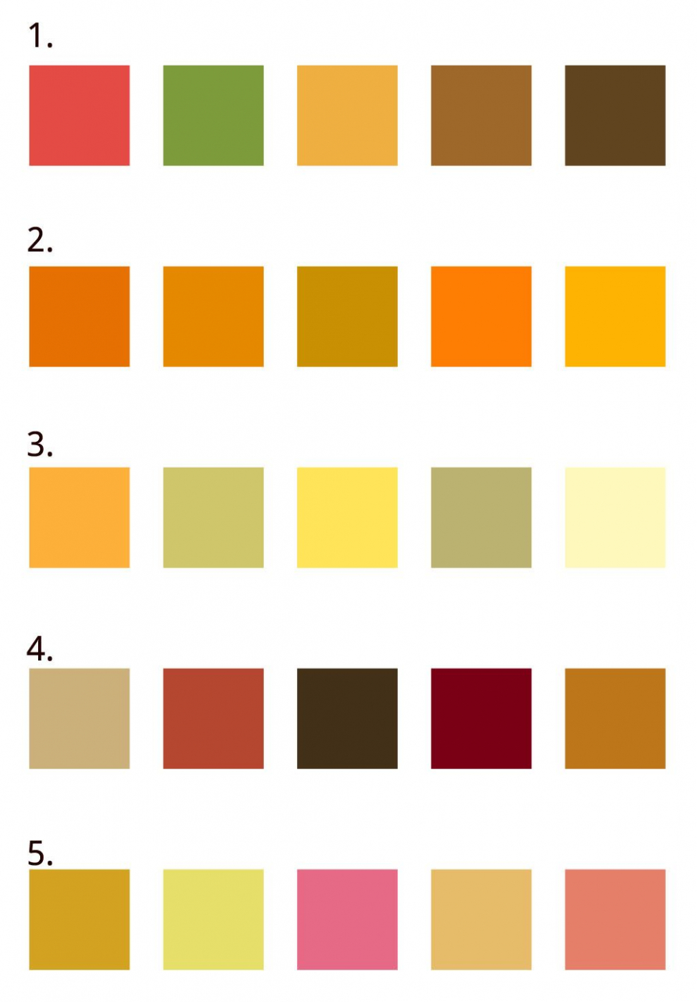 Цветовая палитра теплые тона