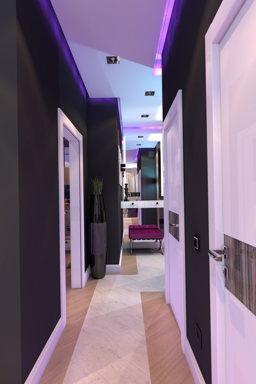 Интерьер прихожей шкаф в сиреневом цвете