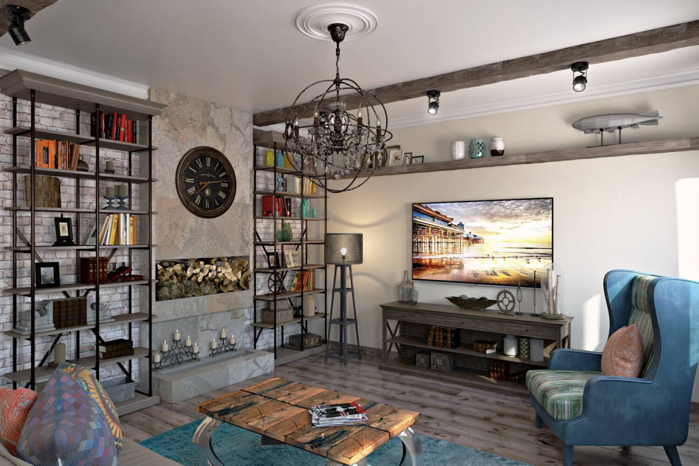 Смешение стилей лофт и классика