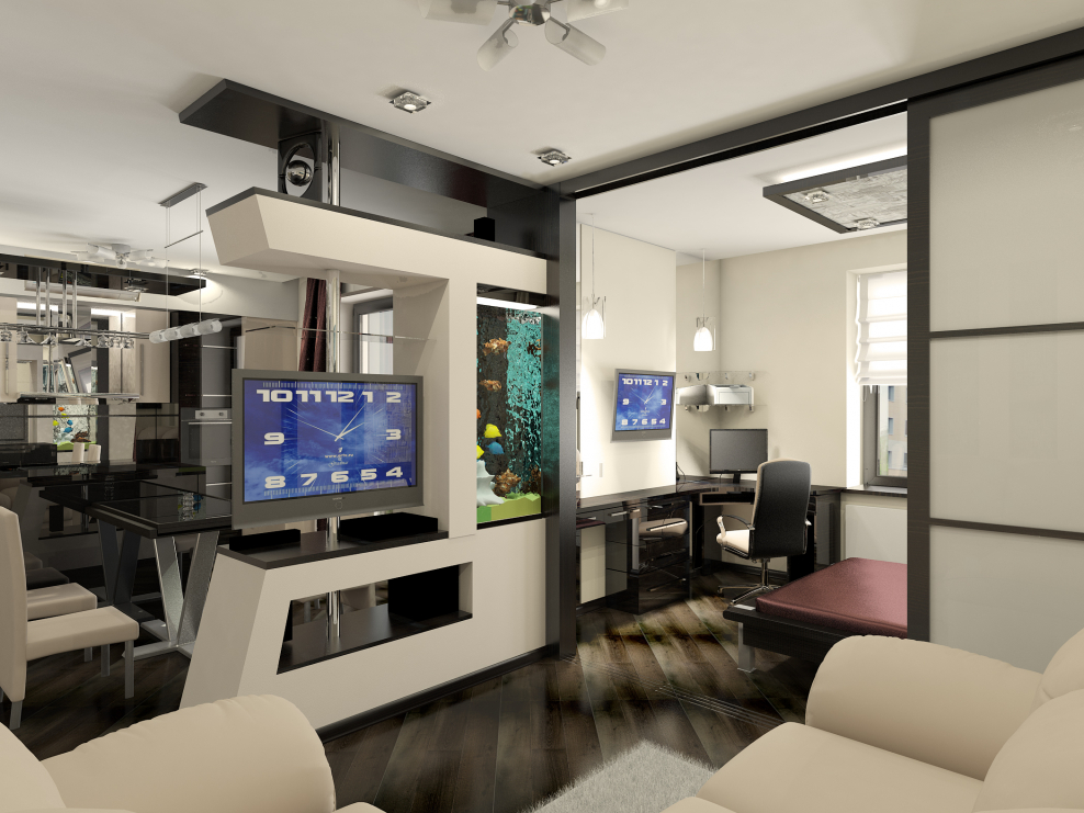 Зонирование компьютера в гостиной