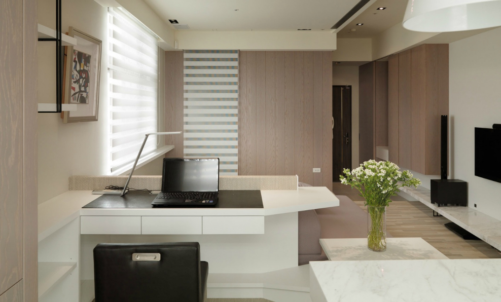 Интерьер однокомнатной квартиры рабочий кабинет