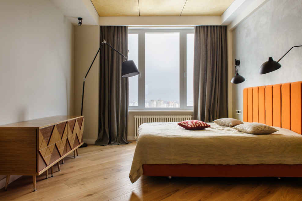 Шторы в спальню в скандинавском стиле