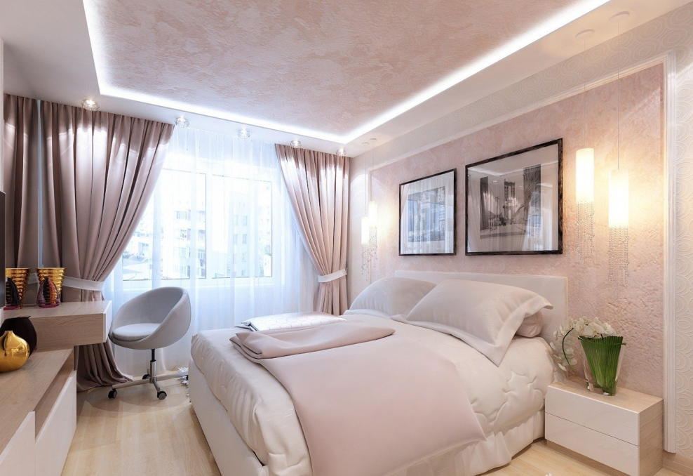 Спальня в пастельных тонах