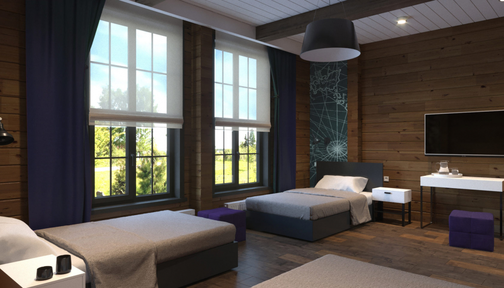 Интерьер домика баз отдыха