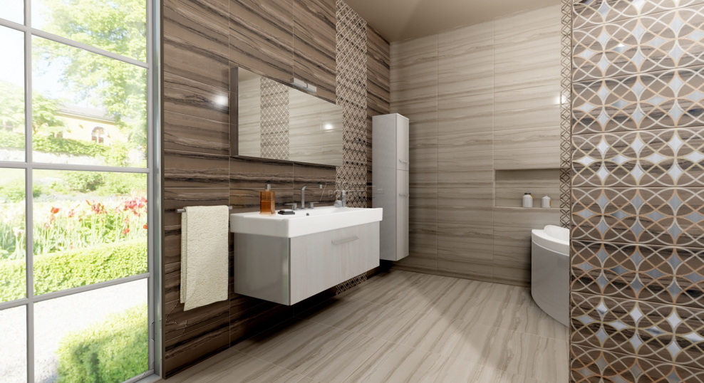 1064-0036 Плитка настенная Модерн Марбл 20x60 светлая