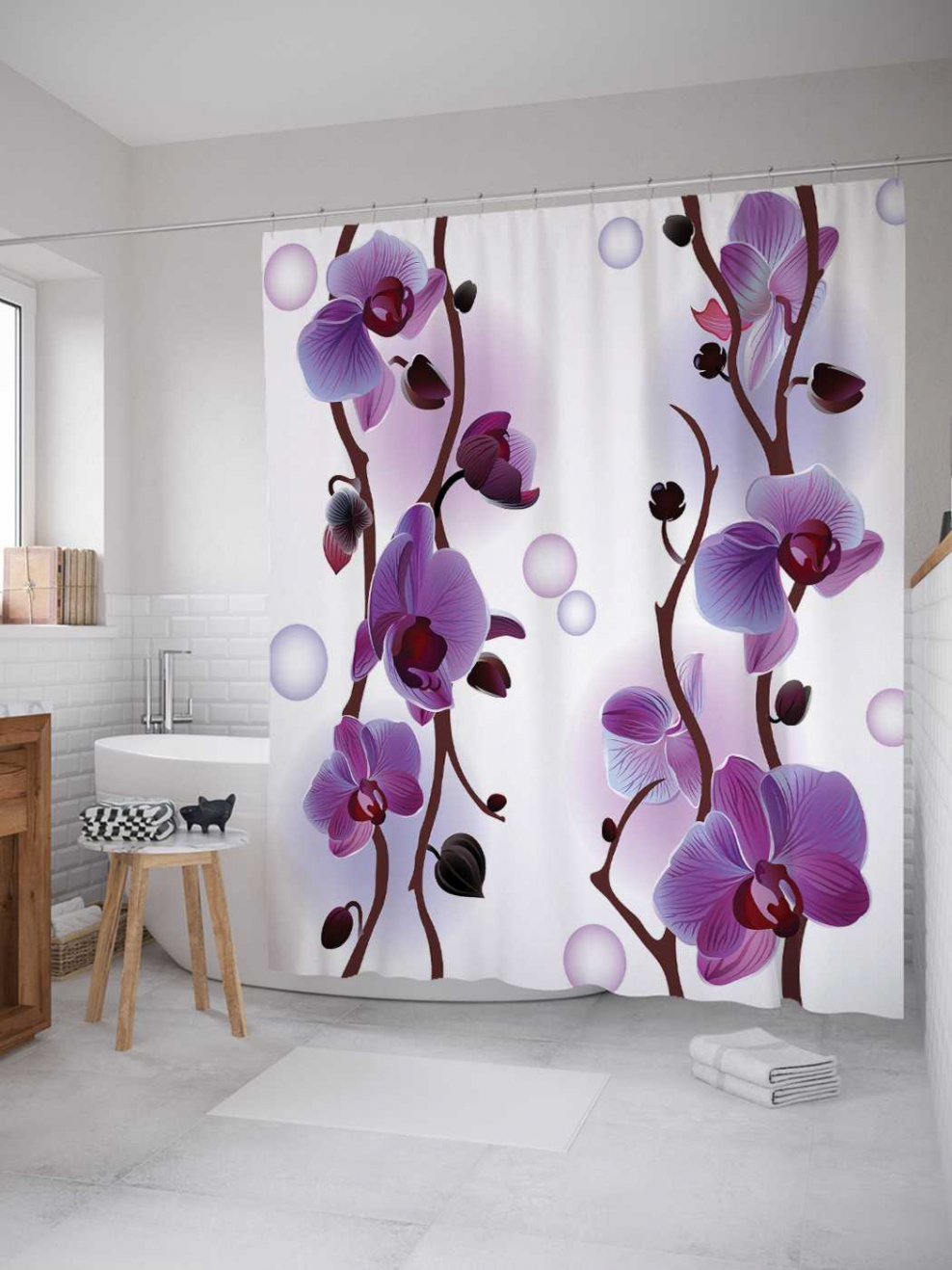 Леомакс шторы с орхидеями