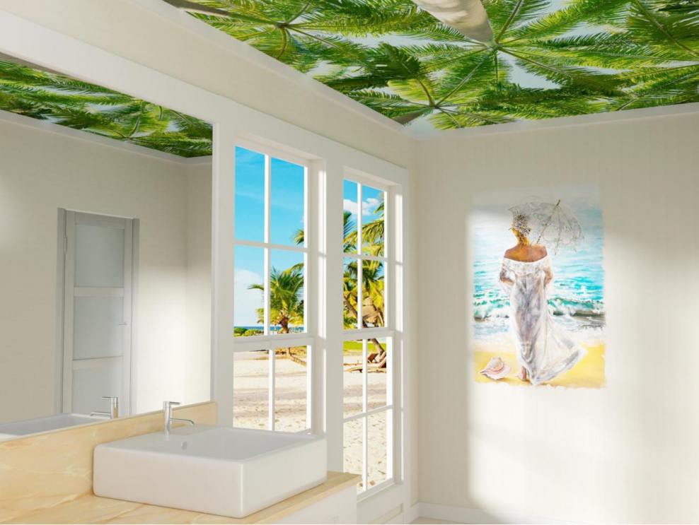 Потолочное панно из пластиковых панелей