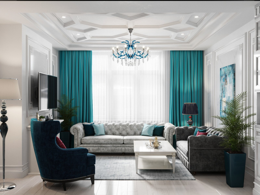 Гостиная Неоклассика изумрудный