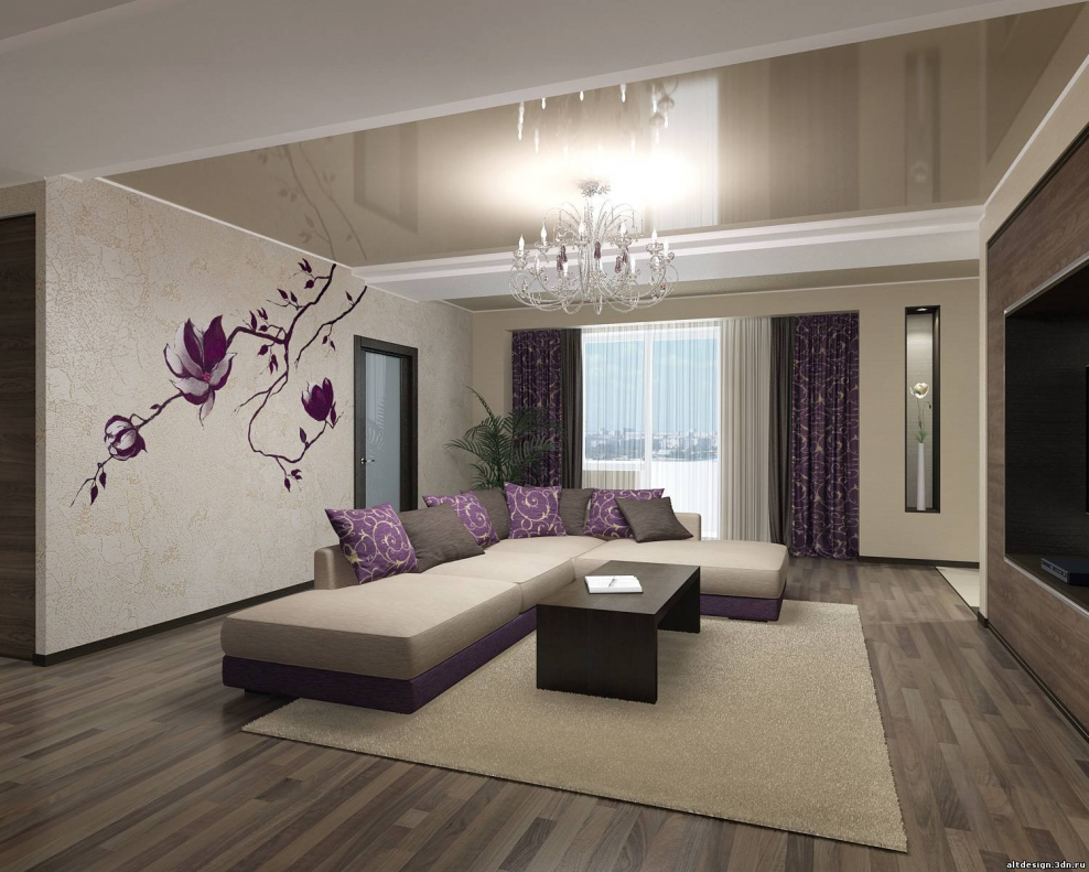 Обои для зала в частном доме