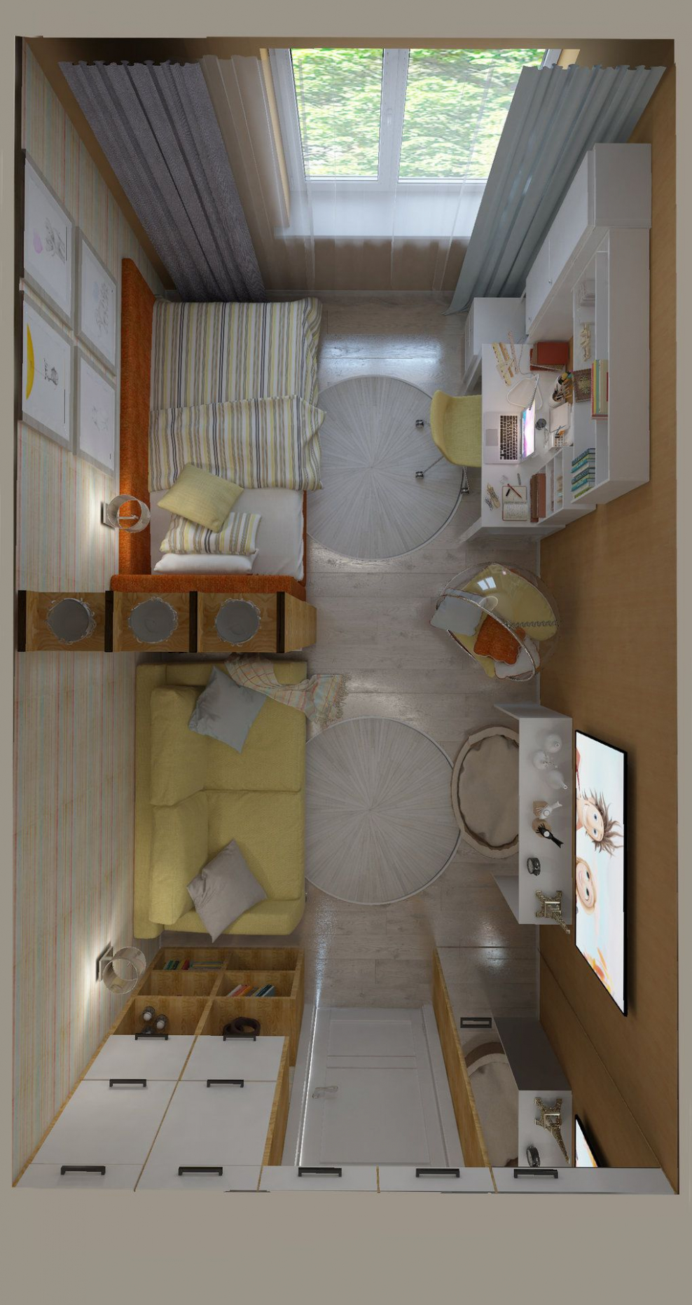 Планировка очень маленькой комнаты