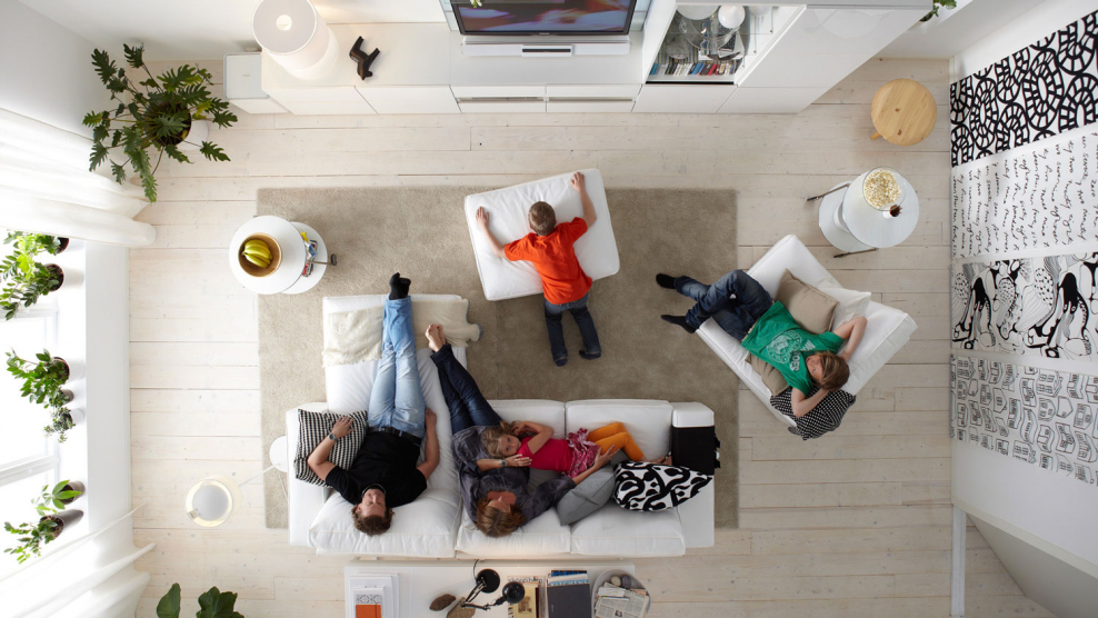 Интерьер комнаты сверху