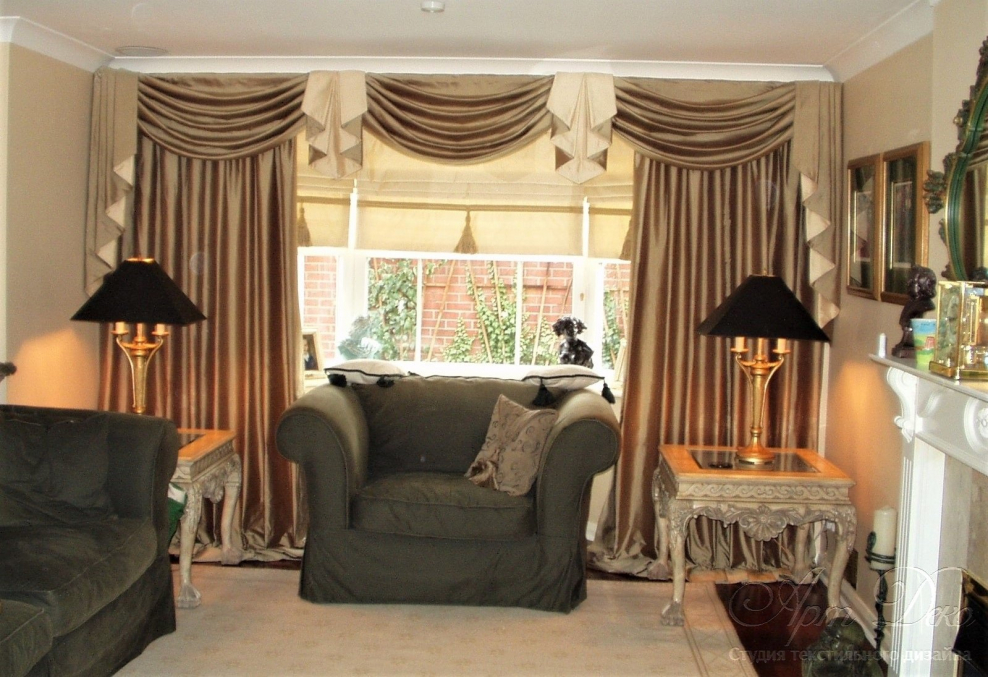 Шторы в гостиную с низким потолком