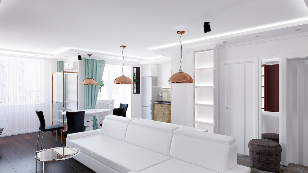 Кухня гостиная в трешке 66 квадратов