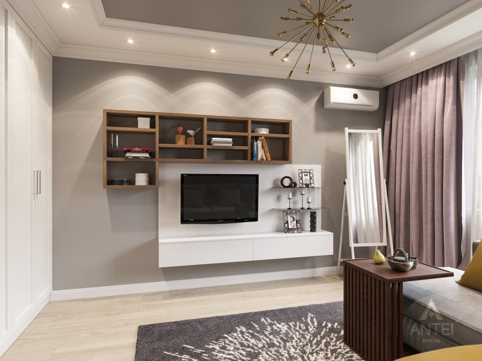 Интерьер зала в двухкомнатной квартире