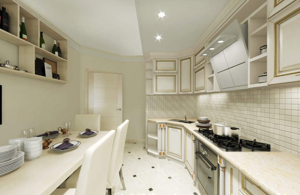 Интерьер зала в серых тонах