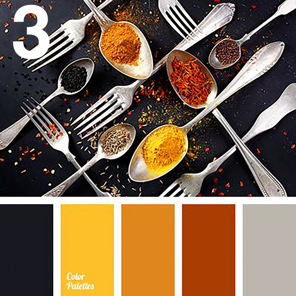 Сочетание цветов черный и оранжевый