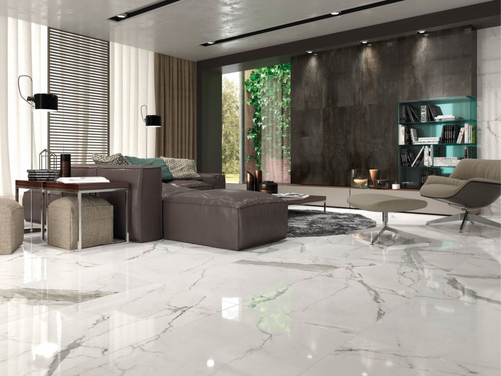 Керамогранит Statuario Lux Pulido Rect. Porcelanico 60x120