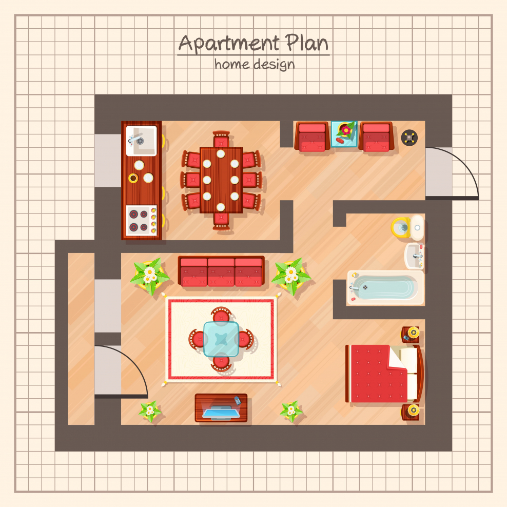 Мультяшный план квартиры