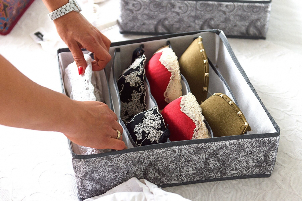 Homsu органайзер для бюстгальтеров Grey Flower hom-1094