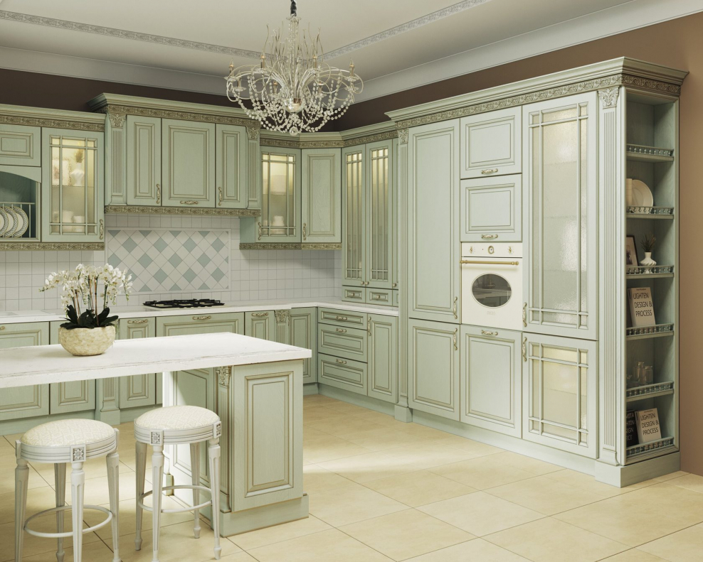 Кухни классика с пилястрами